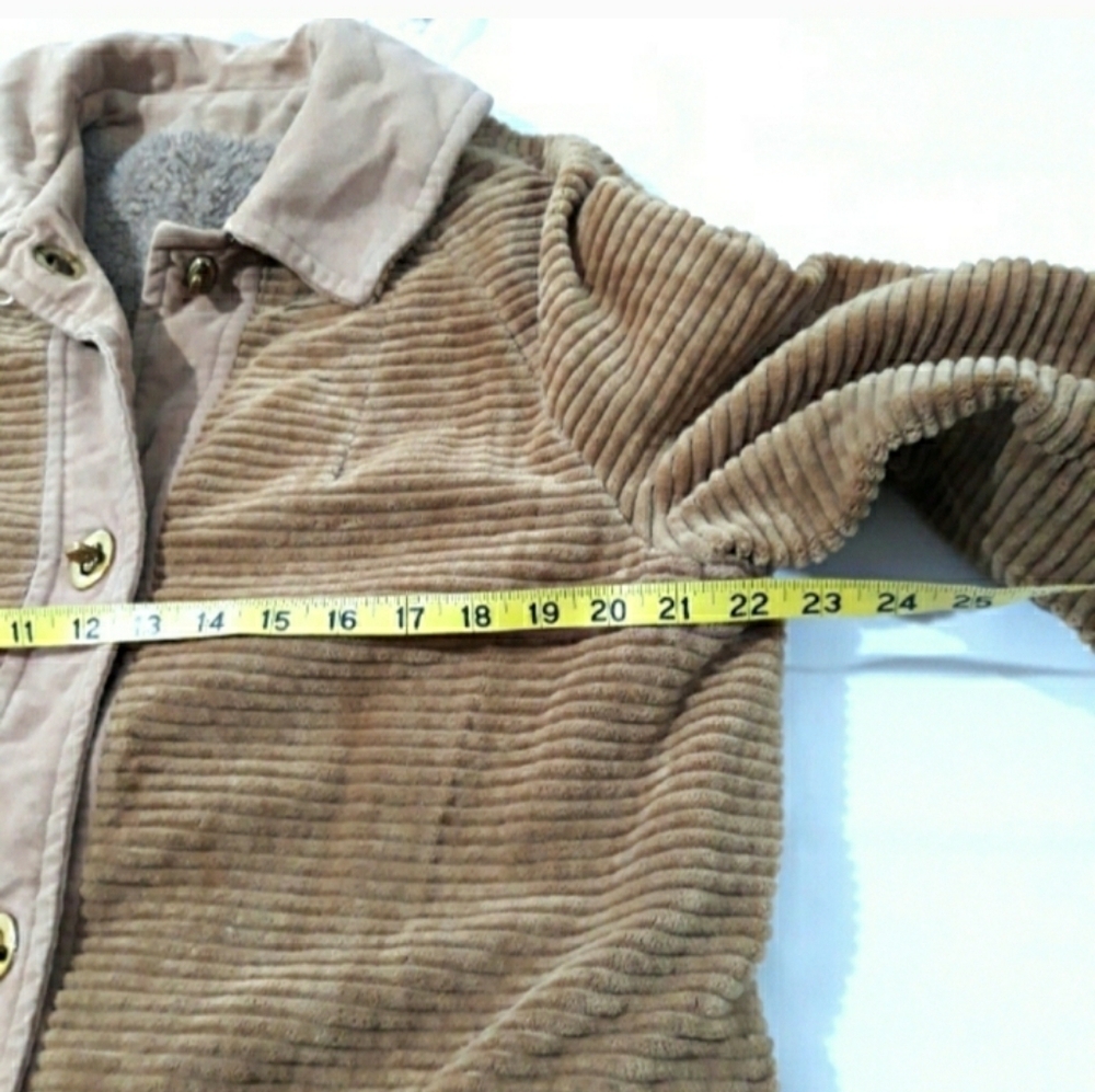 Vintage Amco Tan Wide Whale Corduroy Coat With Sherpa Lined Warm Size M/L - Picture 12 of 13